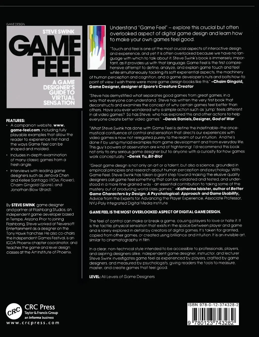 Rückseite: 9780123743282 | Game Feel | A Game Designer's Guide to Virtual Sensation | Steve Swink