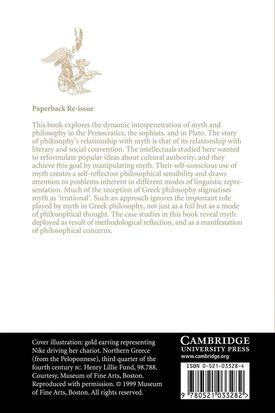 Rückseite: 9780521033282 | Myth and Philosophy from the Presocratics to Plato | Morgan (u. a.)