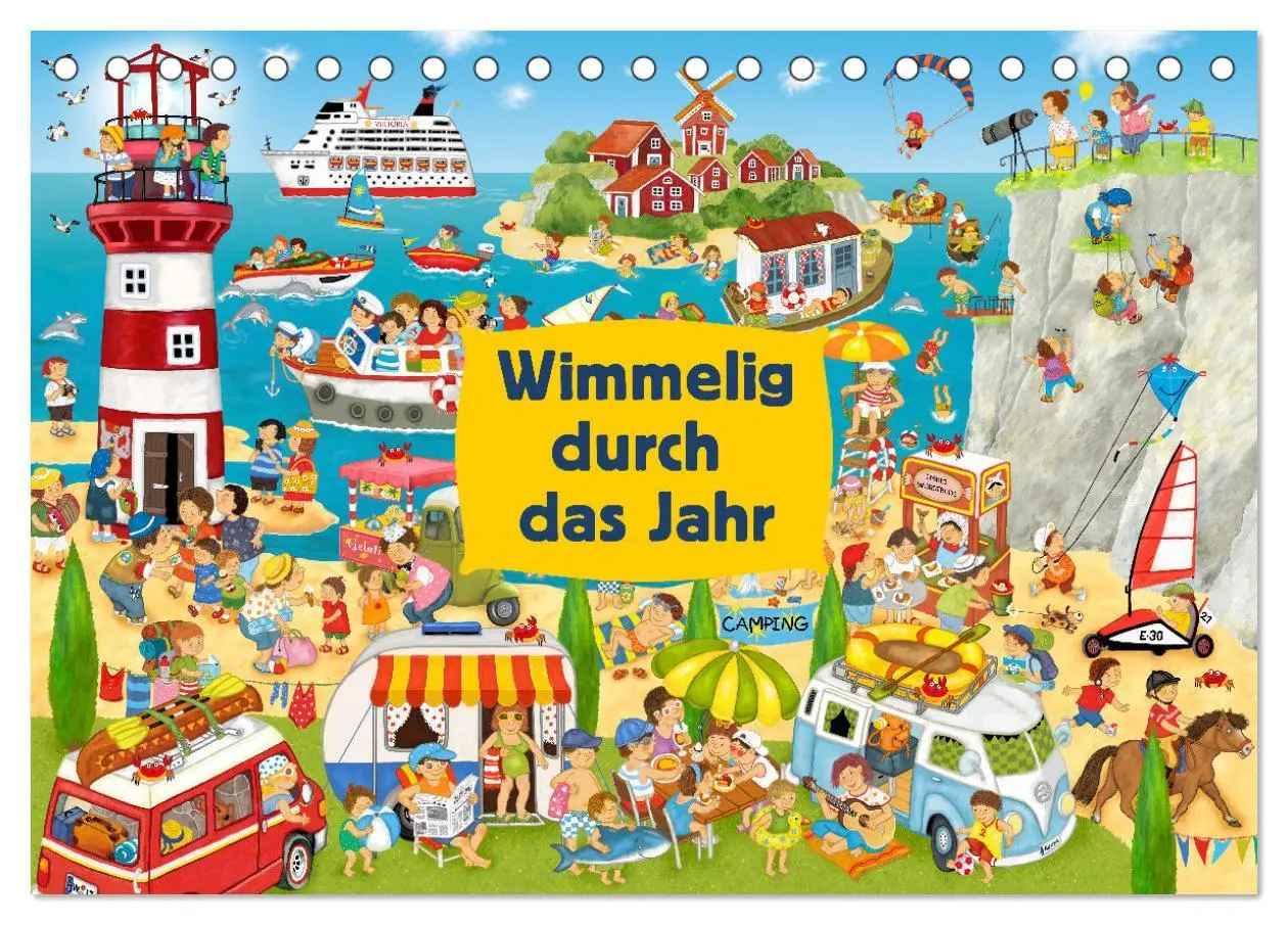 Cover: 9783457173282 | Wimmelig durch das Jahr (Tischkalender 2025 DIN A5 quer), CALVENDO...