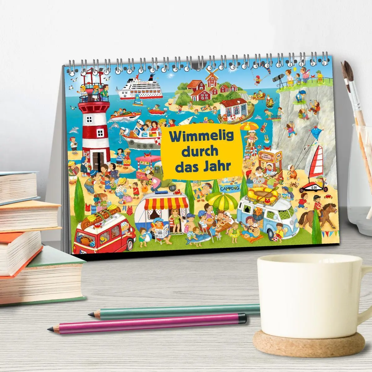 Bild: 9783457173282 | Wimmelig durch das Jahr (Tischkalender 2025 DIN A5 quer), CALVENDO...
