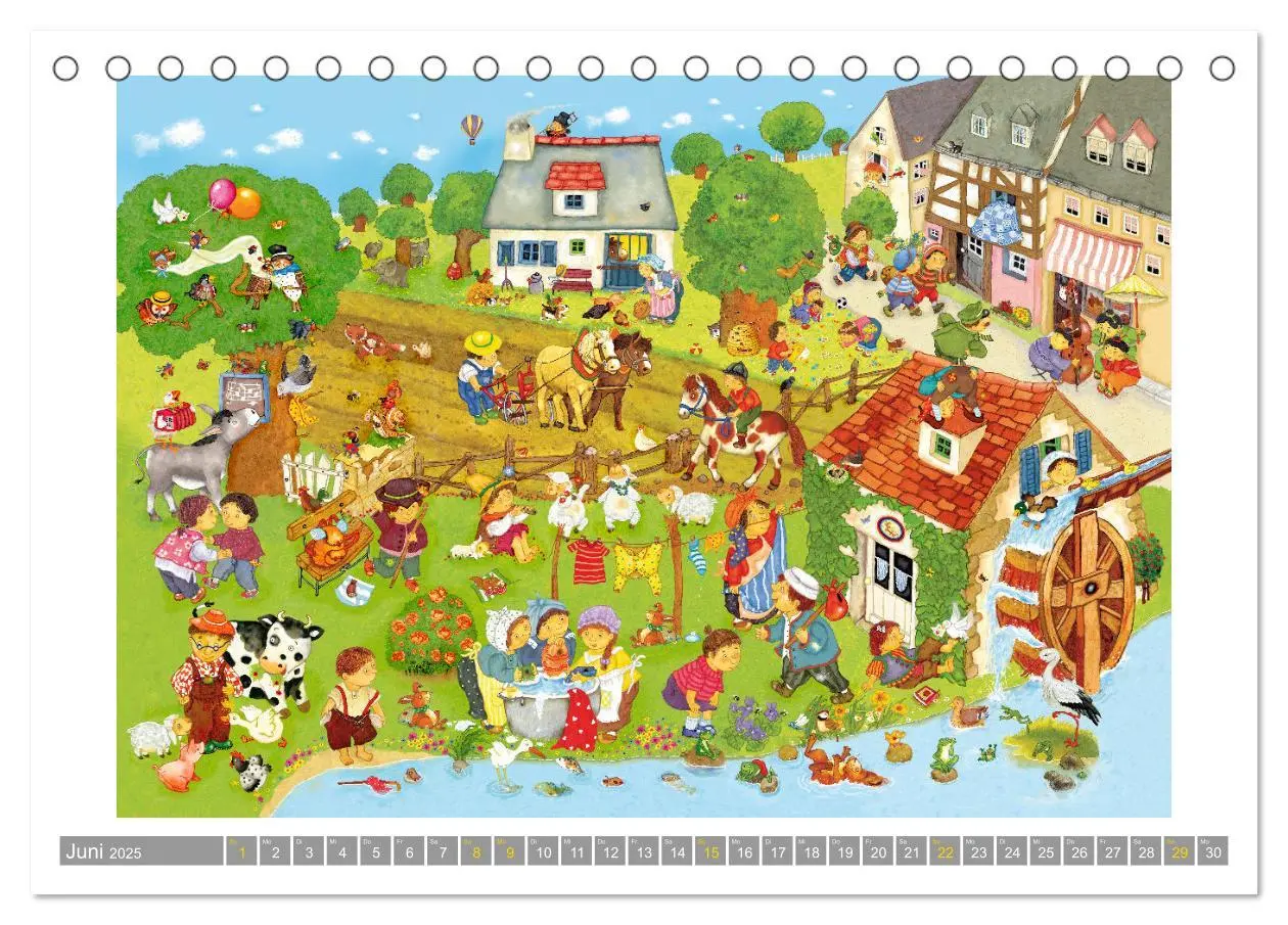 Bild: 9783457173282 | Wimmelig durch das Jahr (Tischkalender 2025 DIN A5 quer), CALVENDO...
