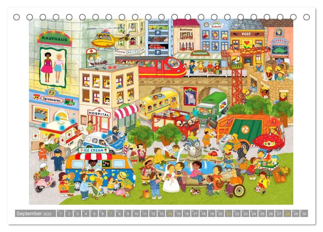 Bild: 9783457173282 | Wimmelig durch das Jahr (Tischkalender 2025 DIN A5 quer), CALVENDO...