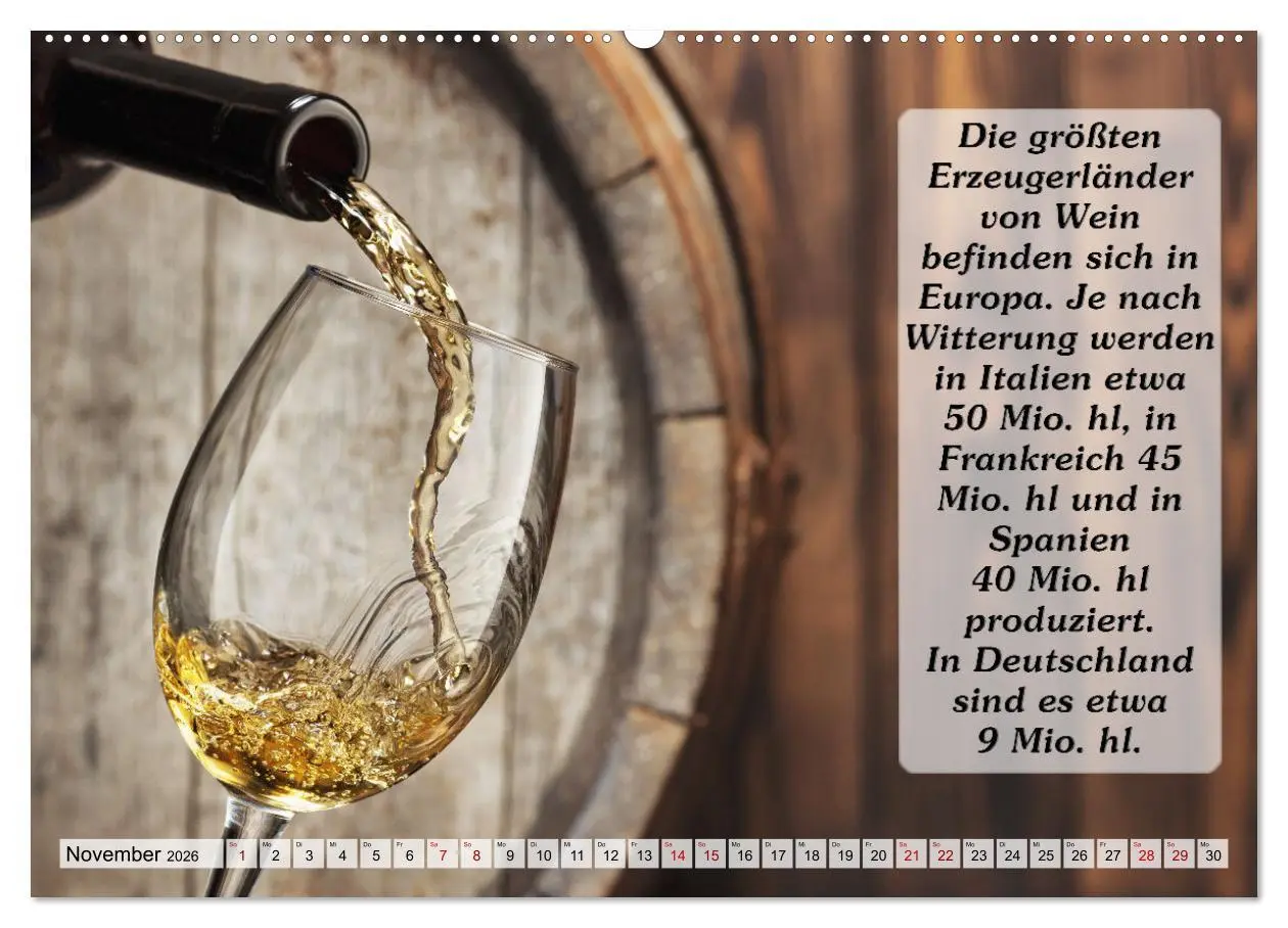 Bild: 9783457623282 | Wissenswertes über Wein (Wandkalender 2026 DIN A2 quer), CALVENDO...