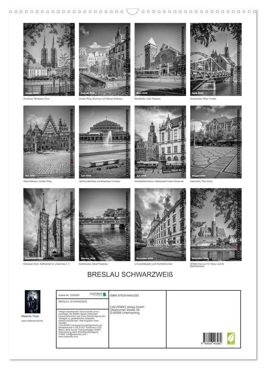 Bild: 9783516403282 | BRESLAU SCHWARZWEIß (Wandkalender 2026 DIN A2 hoch), CALVENDO...