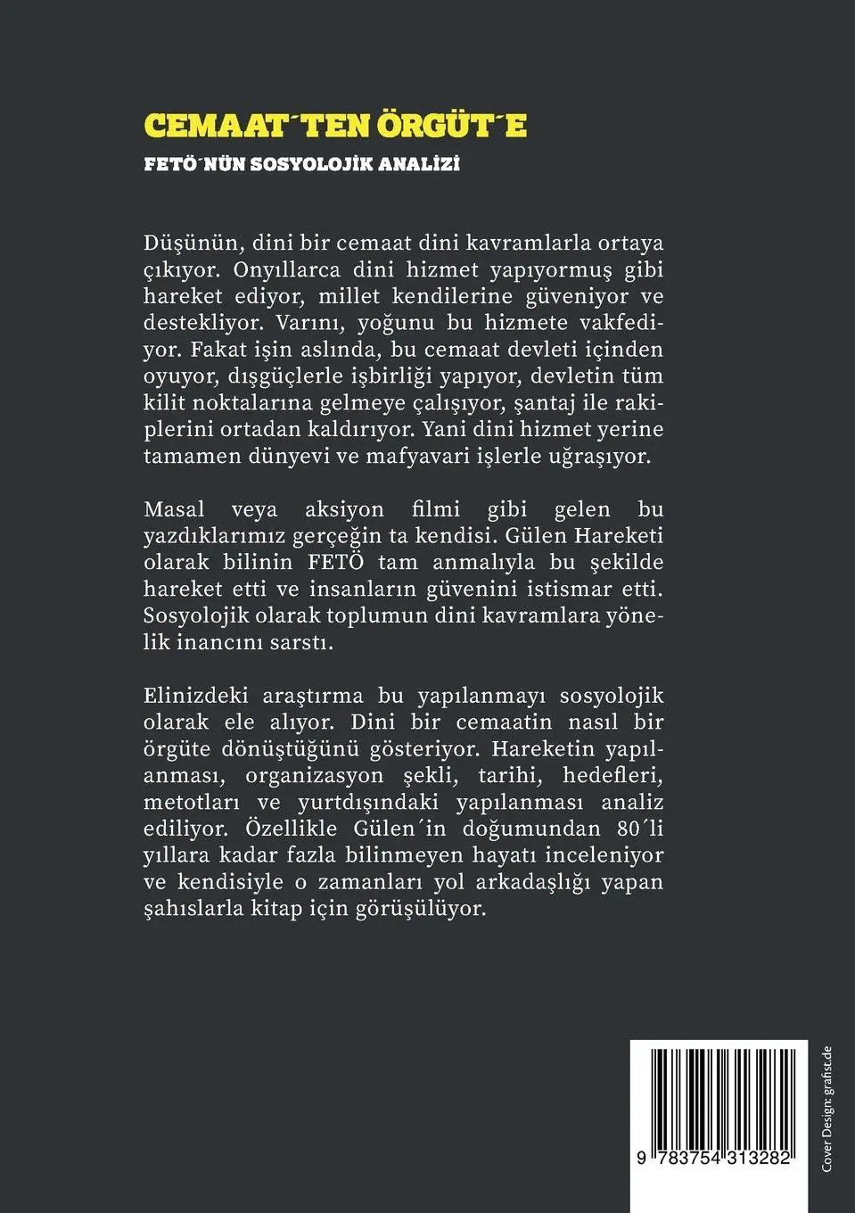 Rückseite: 9783754313282 | Cemaat´ten Örgüt´e | Fetö´nün sosyolojik analizi | Cemil Sahinöz