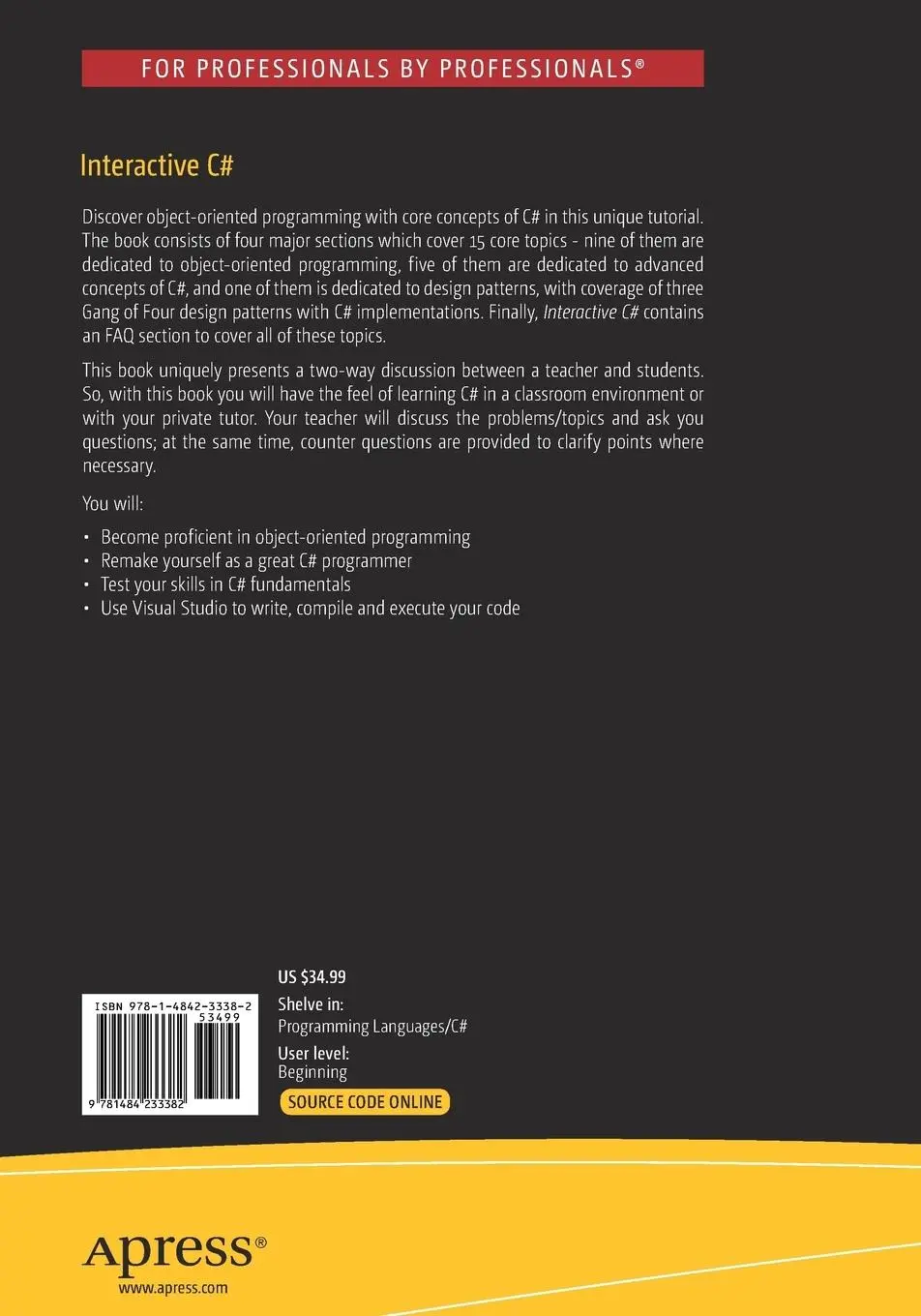 Rückseite: 9781484233382 | Interactive C | Fundamentals, Core Concepts and Patterns | Sarcar