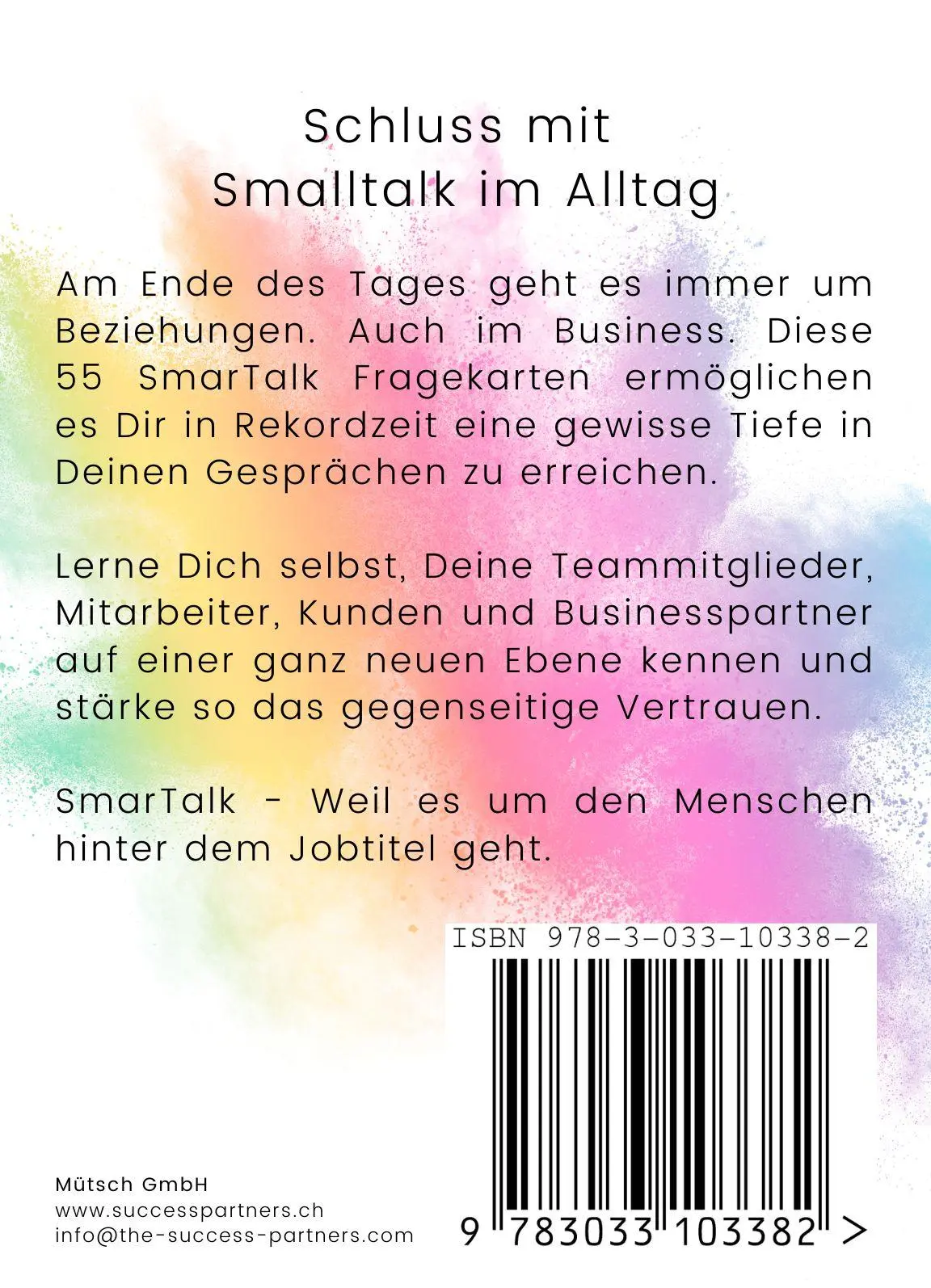 Rückseite: 9783033103382 | SmarTalk Gesprächsfragekarten (Poket Size) | Mütsch GmbH | Spiel