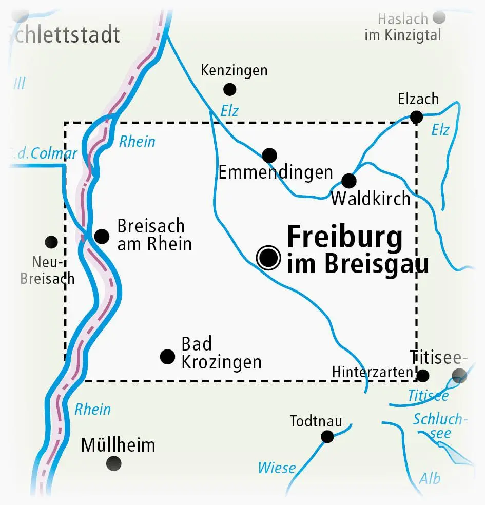 Bild: 9783747303382 | Freiburg und Umgebung mit Kaiserstuhl 1:50 000 | (Land-)Karte | 2018