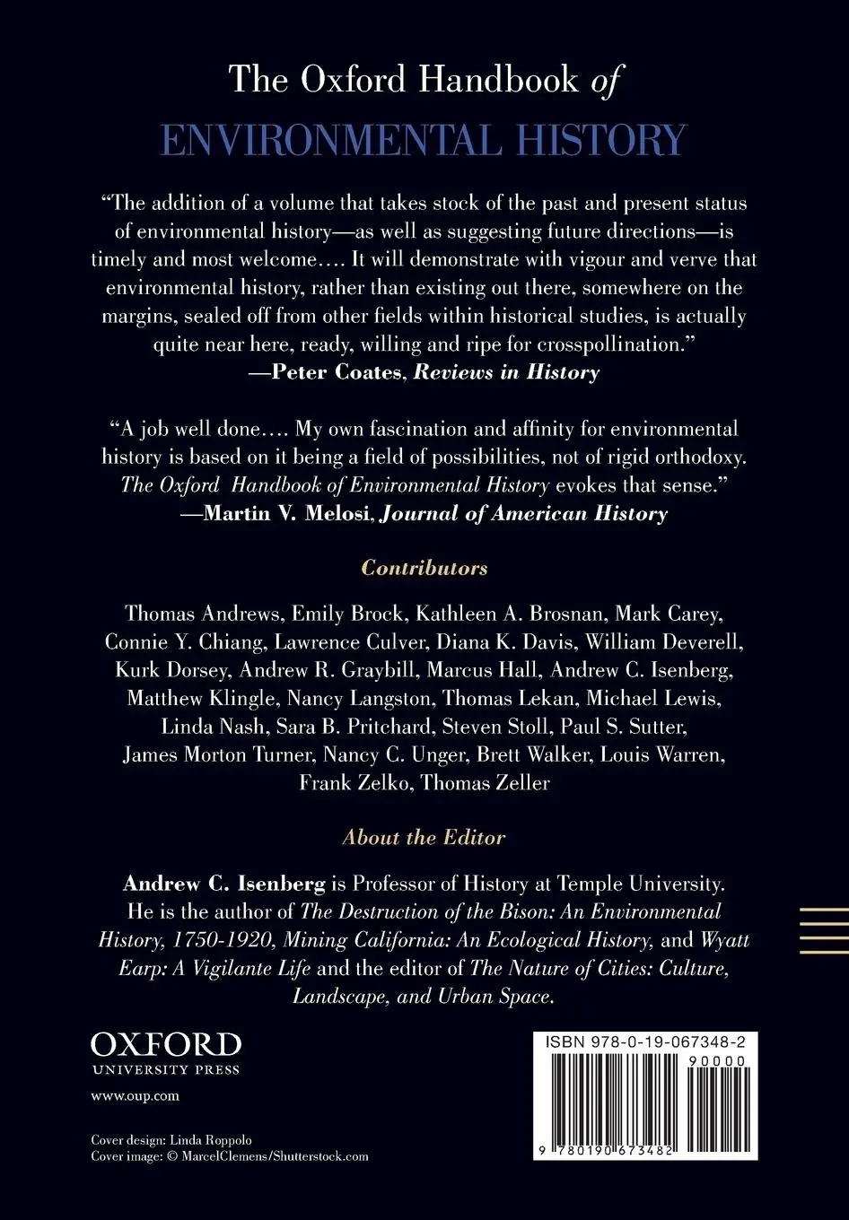 Rückseite: 9780190673482 | The Oxford Handbook of Environmental History | Andrew C. Isenberg