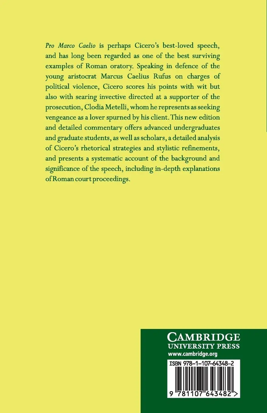 Rückseite: 9781107643482 | Cicero | Pro Marco Caelio | Marcus Tullius Cicero | Taschenbuch | 2017