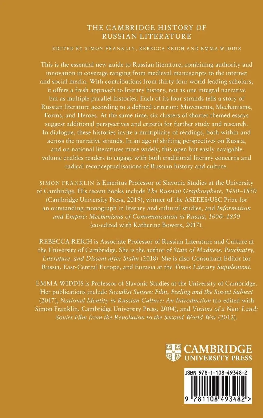 Rückseite: 9781108493482 | The New Cambridge History of Russian Literature | Franklin (u. a.)
