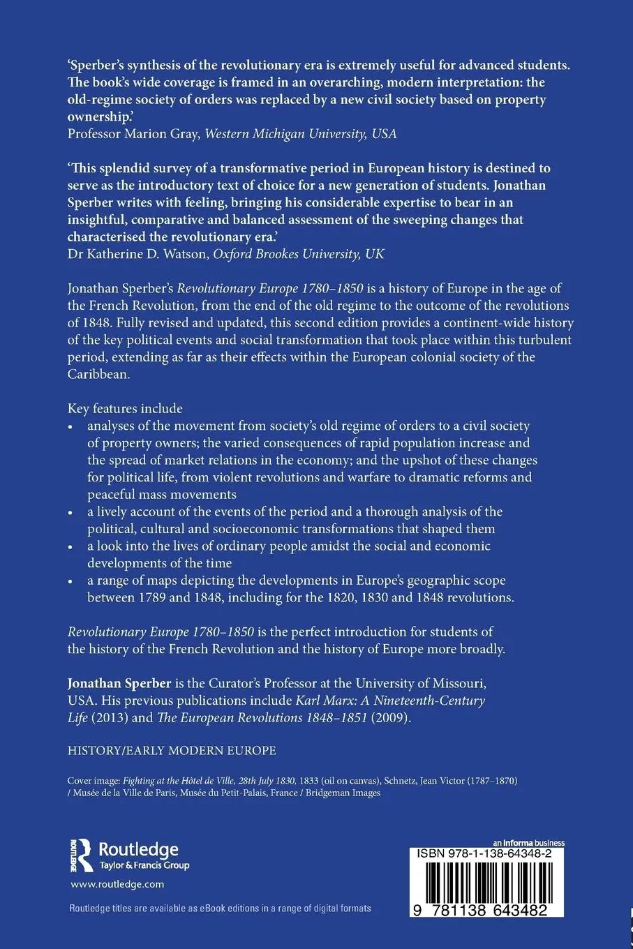 Rückseite: 9781138643482 | Revolutionary Europe 1780-1850 | Jonathan Sperber | Taschenbuch | 2017