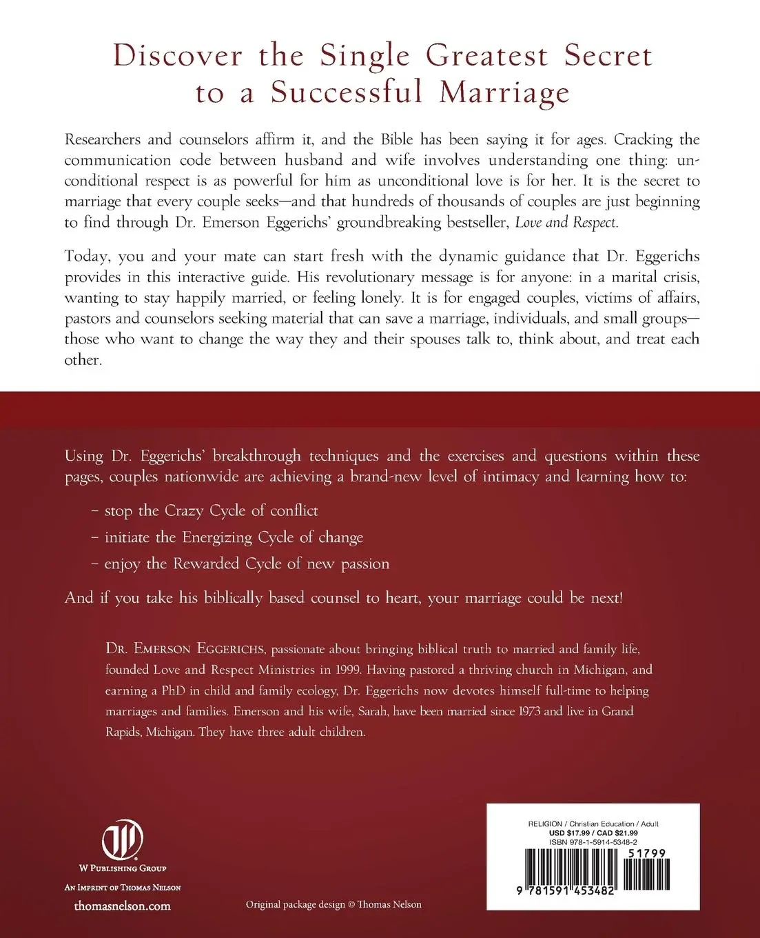 Rückseite: 9781591453482 | Love and Respect Workbook | Emerson Eggerichs | Taschenbuch | Englisch