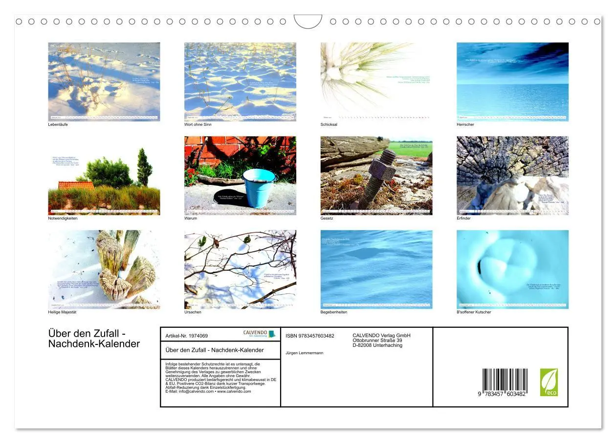 Bild: 9783457603482 | Über den Zufall - Nachdenk-Kalender (Wandkalender 2026 DIN A3...