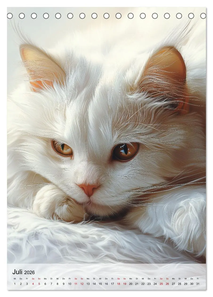 Bild: 9783516243482 | Katzen (Tischkalender 2026 DIN A5 hoch), CALVENDO Monatskalender