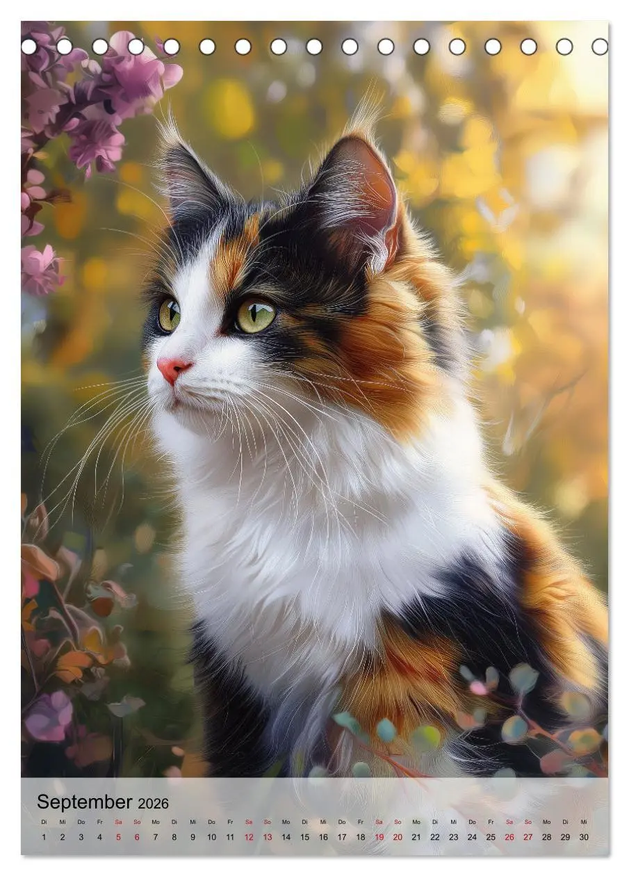 Bild: 9783516243482 | Katzen (Tischkalender 2026 DIN A5 hoch), CALVENDO Monatskalender