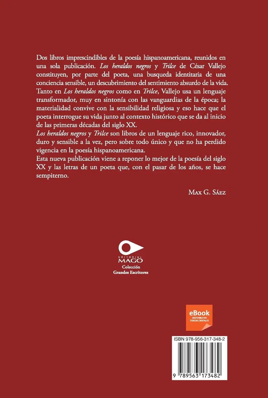 Rückseite: 9789563173482 | Trilce y Los heraldos negros | C Sar Vallejo | Taschenbuch | Spanisch