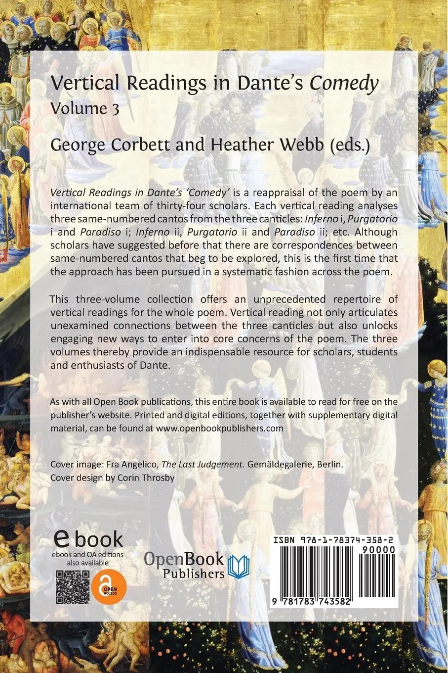 Rückseite: 9781783743582 | Vertical Readings in Dante's Comedy | Volume 3 | Corbett (u. a.)