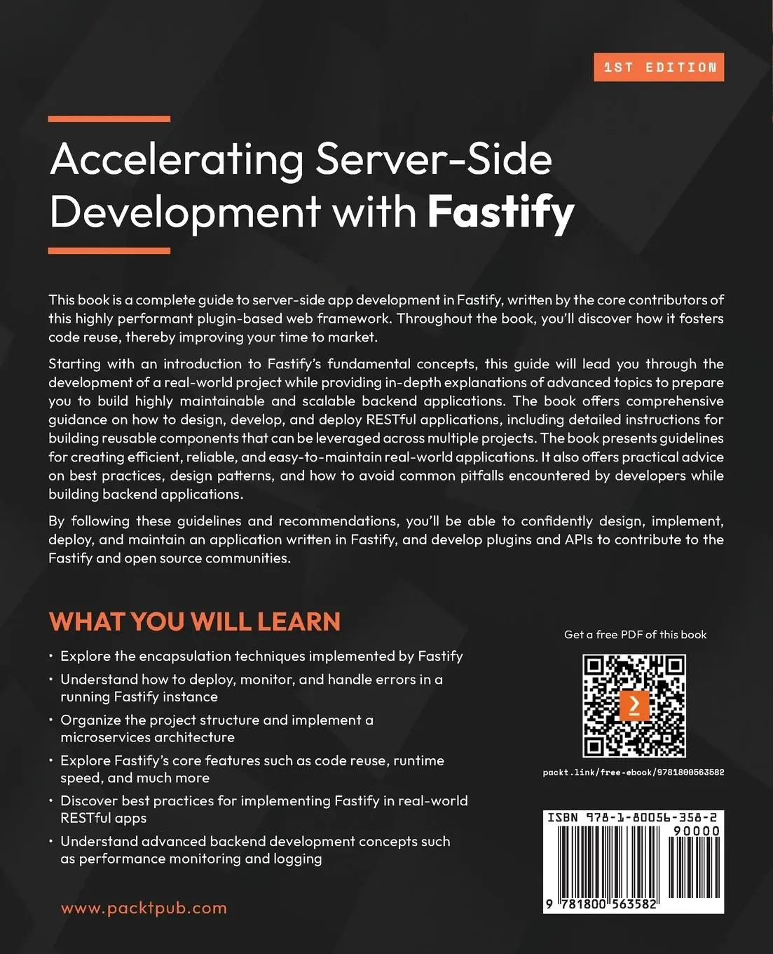Rückseite: 9781800563582 | Accelerating Server-Side Development with Fastify | Spigolon (u. a.)
