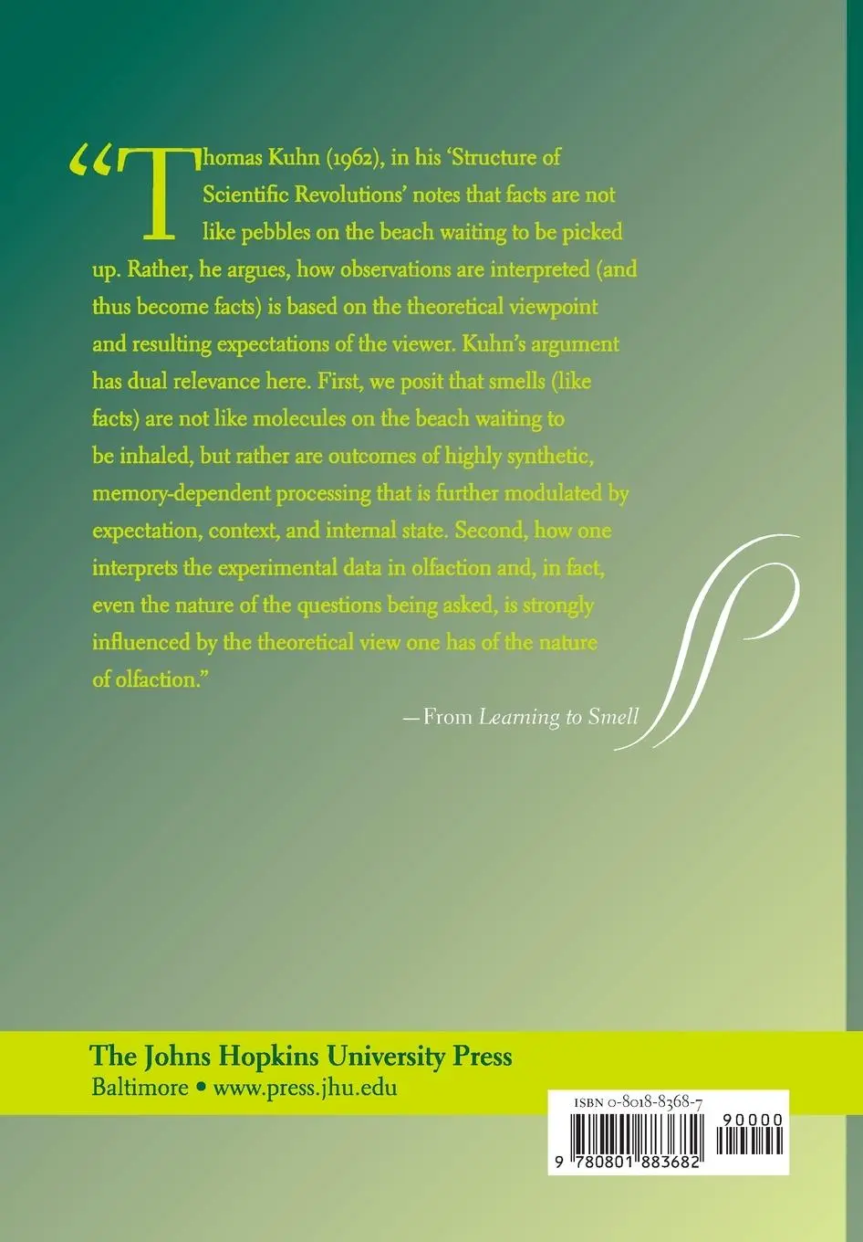 Rückseite: 9780801883682 | Learning to Smell | Olfactory Perception from Neurobiology to Behavior