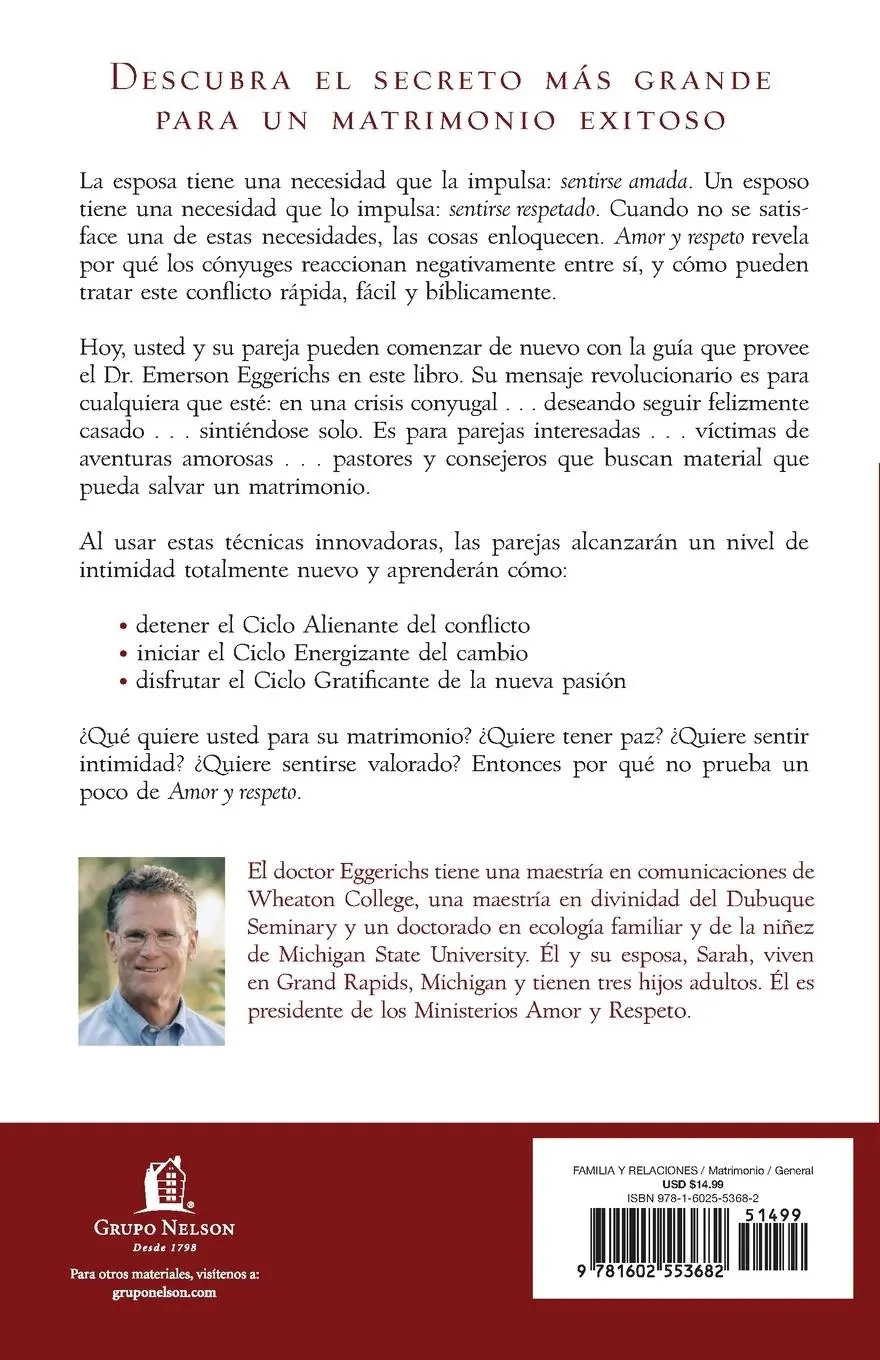 Rückseite: 9781602553682 | Amor y respeto | Emerson Eggerichs | Taschenbuch | Spanisch | 2010