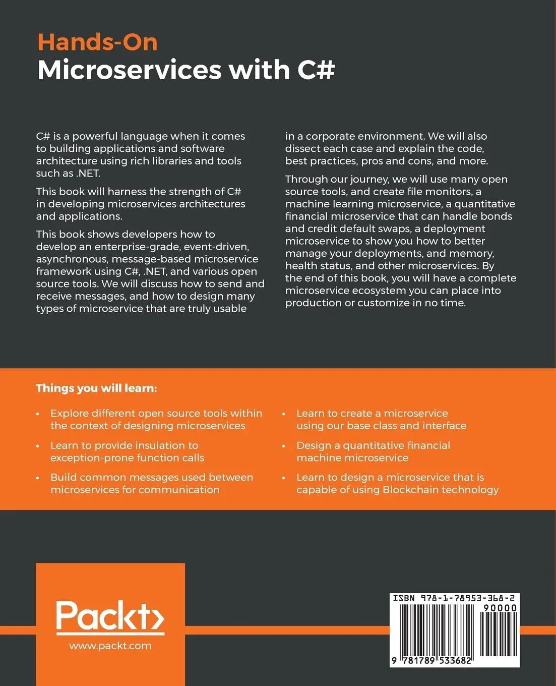 Rückseite: 9781789533682 | Hands-On Microservices with C | Matt R. Cole | Taschenbuch | Englisch
