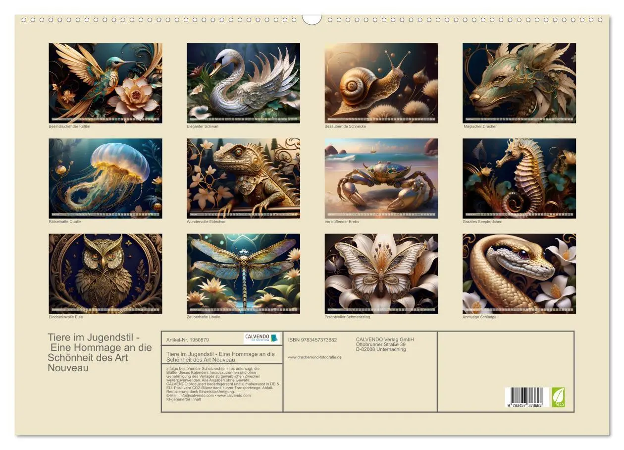 Bild: 9783457373682 | Tiere im Jugendstil - Eine Hommage an die Schönheit des Art Nouveau...
