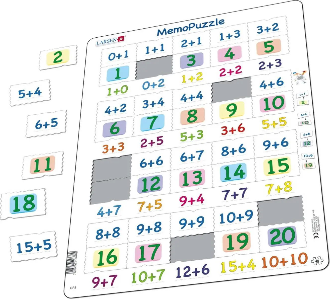 Cover: 7023852123782 | Puzzle - MemoPuzzle Addition | Puzzle | 2018 | Larsen