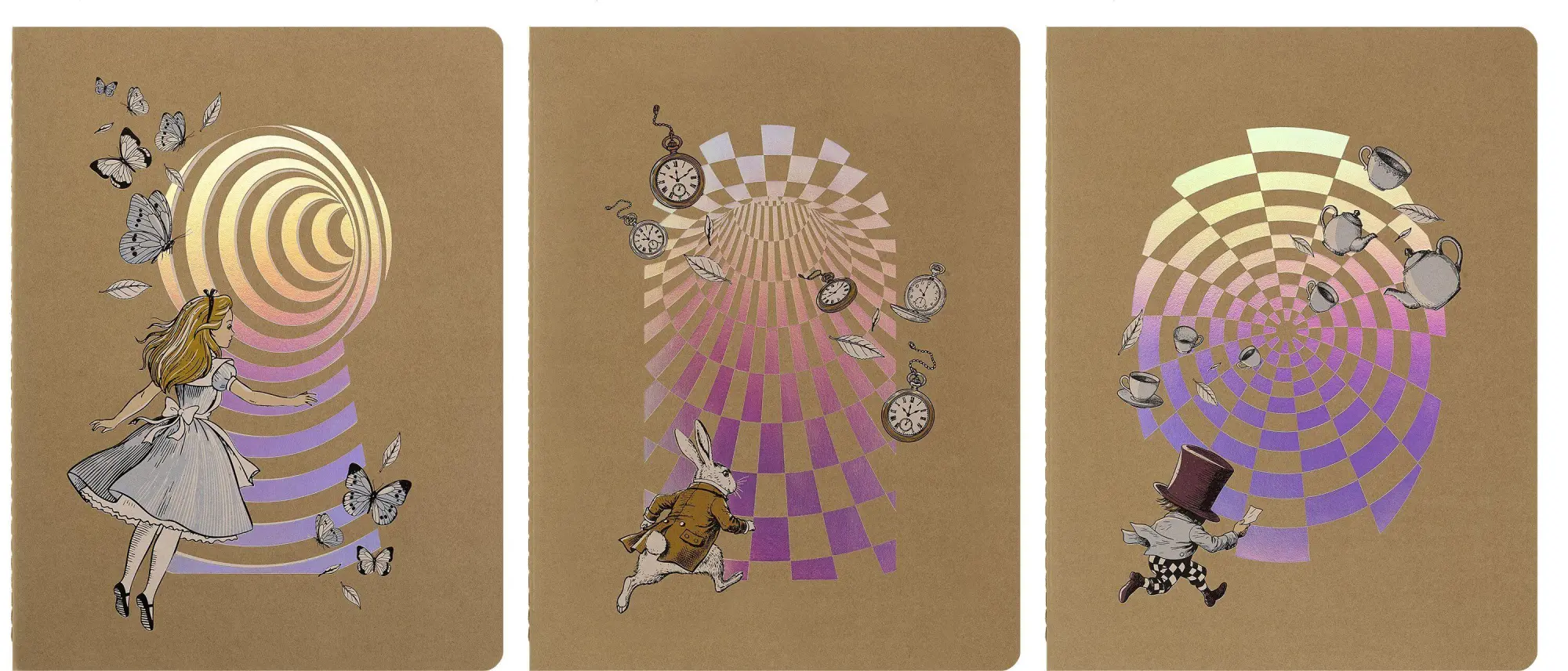 Bild: 8056711513782 | Moleskine Alice im Wunderland Cahier XL (3er-Set), liniert, weicher...