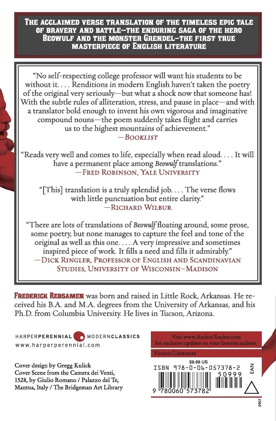 Rückseite: 9780060573782 | Beowulf | An Updated Verse Translation | Frederick Rebsamen | Buch