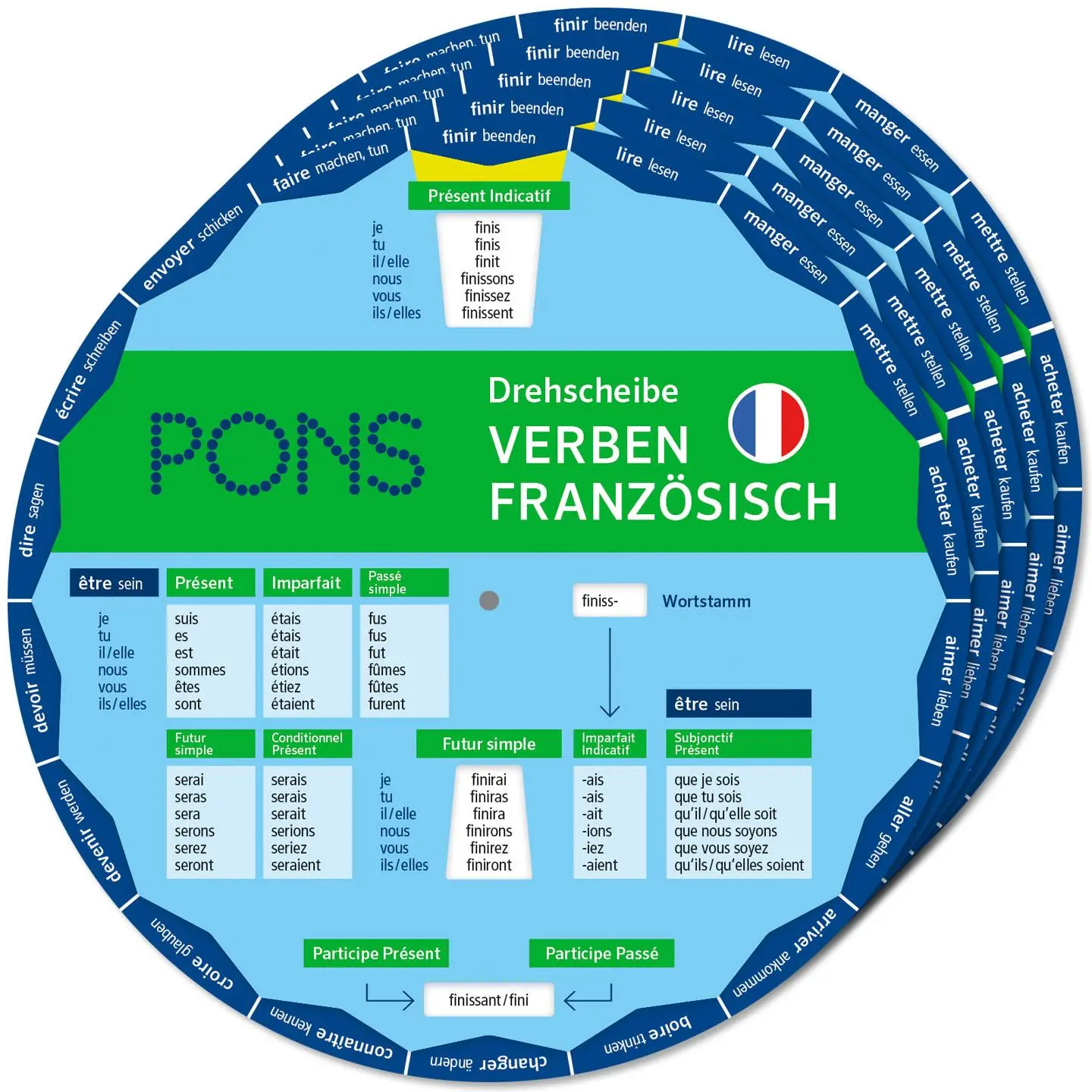 Cover: 9783125163782 | PONS Drehscheibe Verben Französisch | Taschenbuch | 1 S. | Französisch