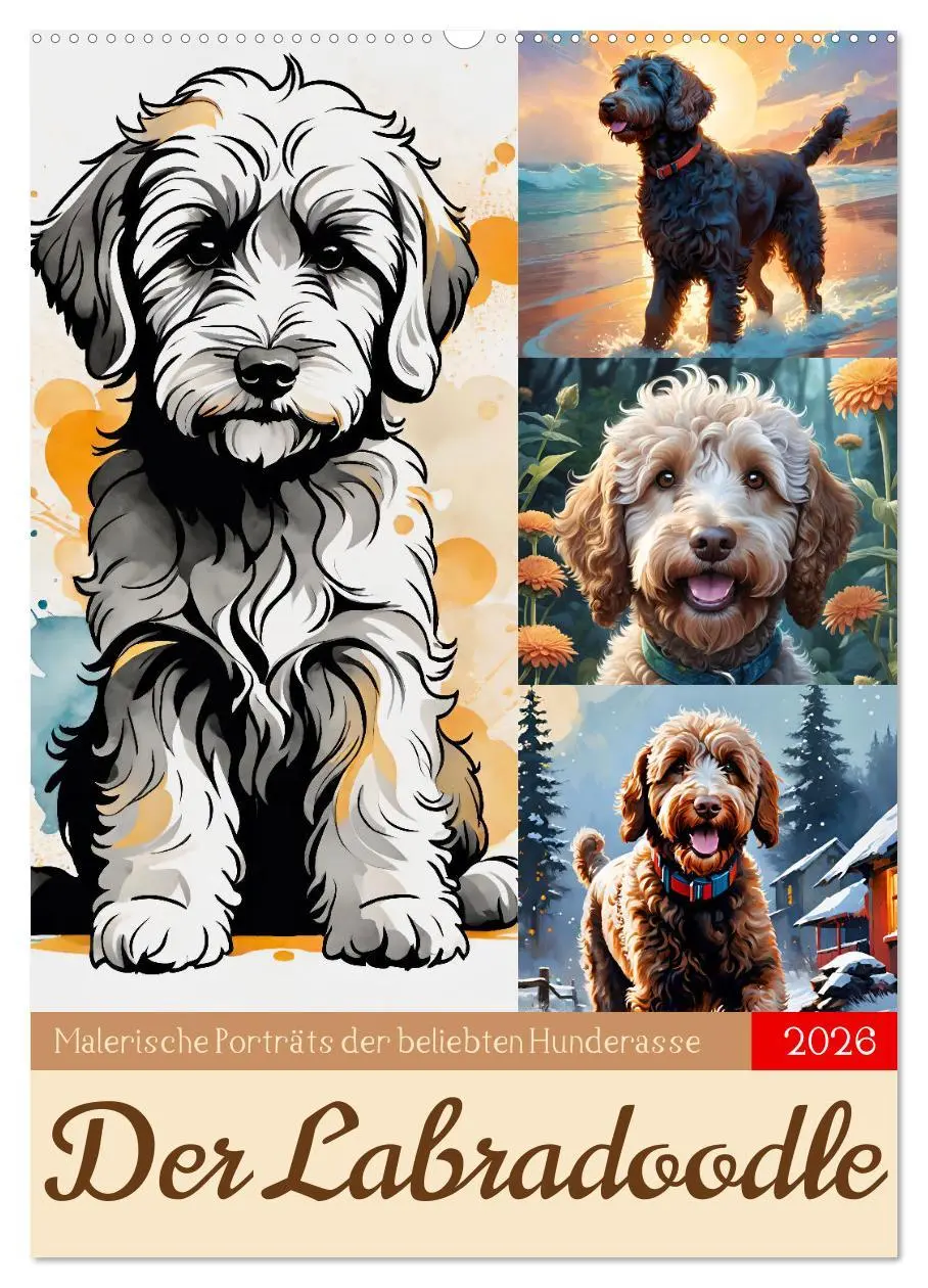 Cover: 9783457293782 | Der Labradoodle (Wandkalender 2026 DIN A2 hoch), CALVENDO...
