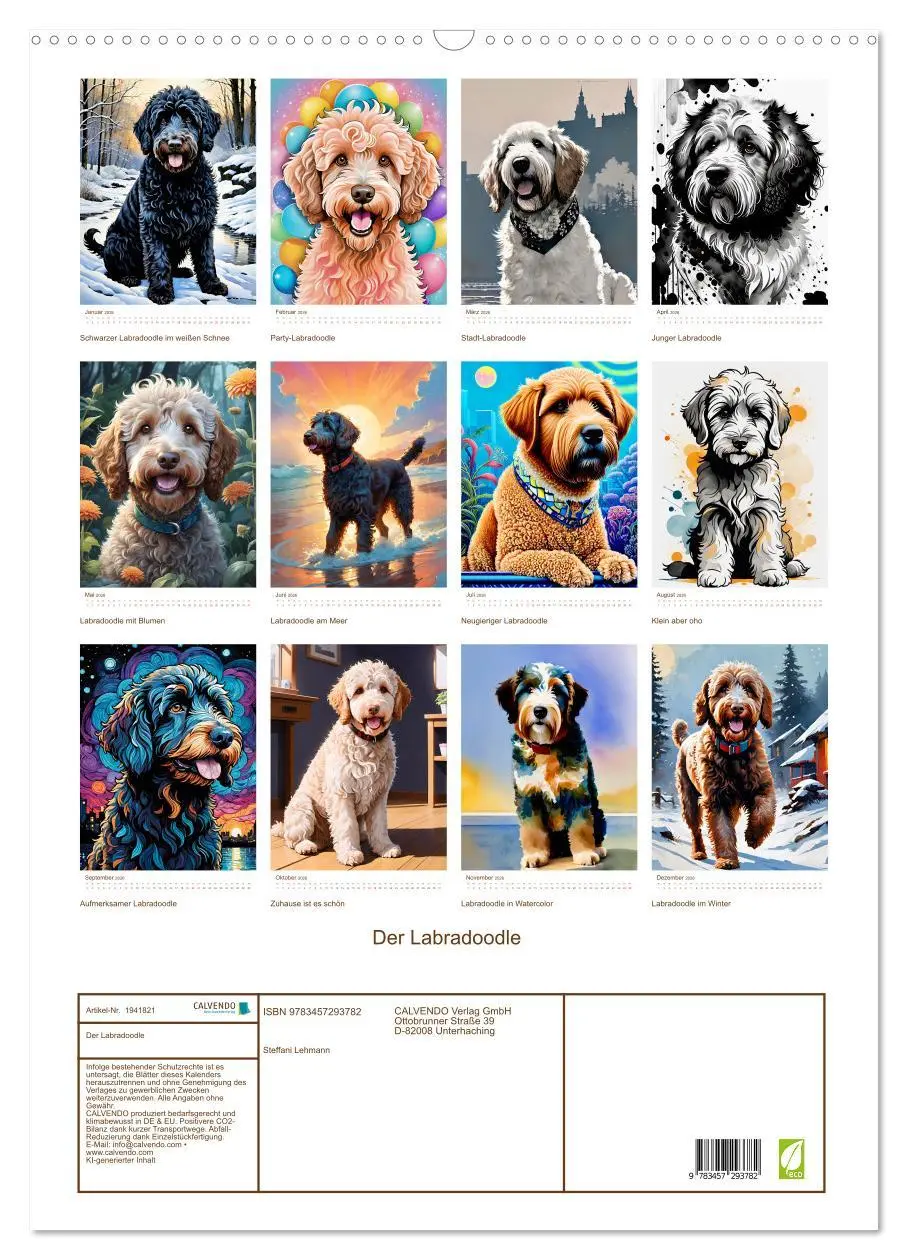 Bild: 9783457293782 | Der Labradoodle (Wandkalender 2026 DIN A2 hoch), CALVENDO...