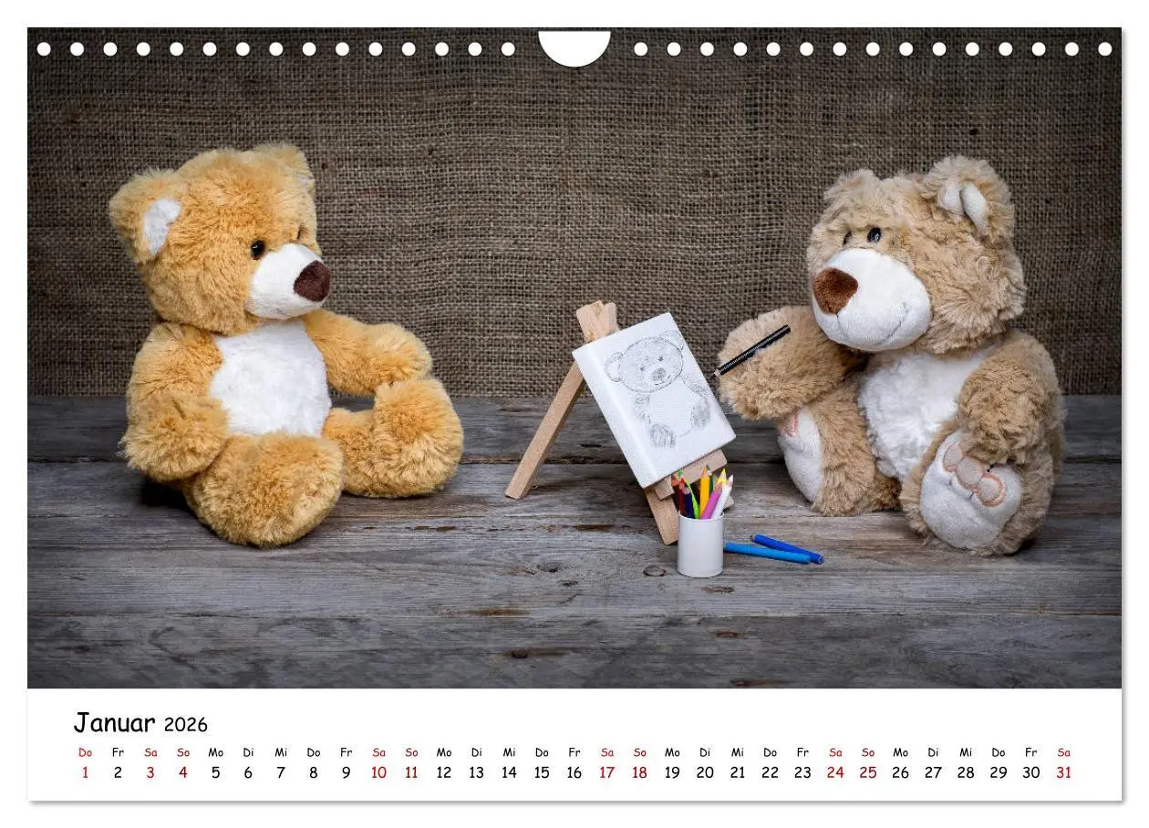 Bild: 9783457813782 | Eddy, der Teddy (Wandkalender 2026 DIN A4 quer), CALVENDO...