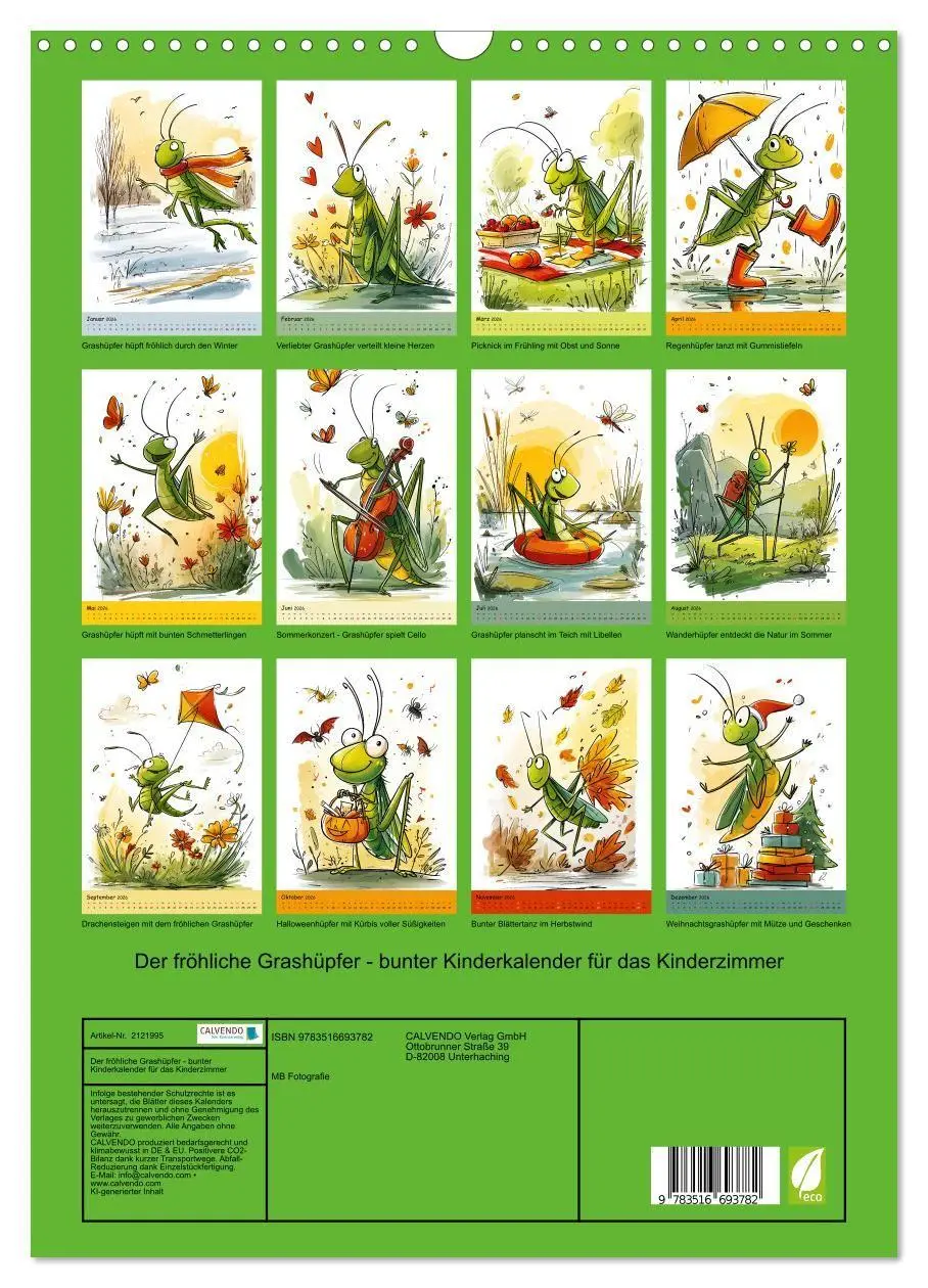 Bild: 9783516693782 | Der fröhliche Grashüpfer - bunter Kinderkalender für das...