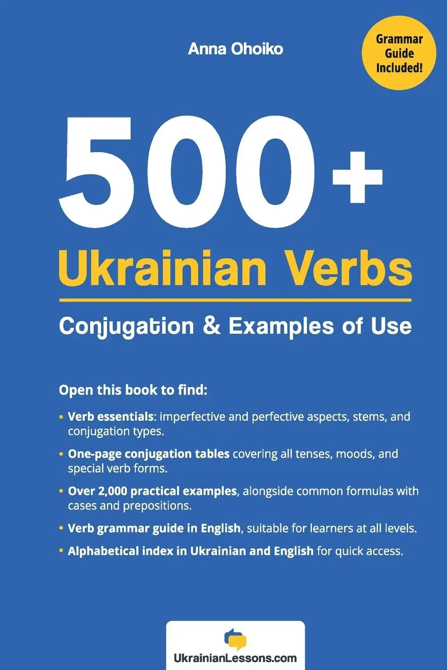 Cover: 9789198693782 | 500+ Ukrainian Verbs | Conjugation and Examples of Use | Anna Ohoiko