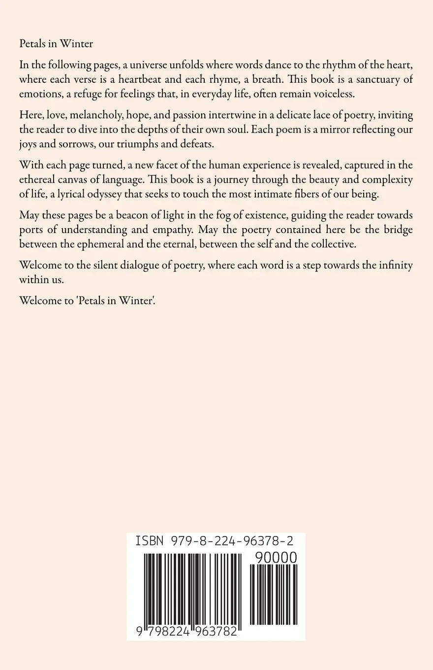 Rückseite: 9798224963782 | Petals in winter | Apolo Mantecon | Taschenbuch | Englisch | 2024