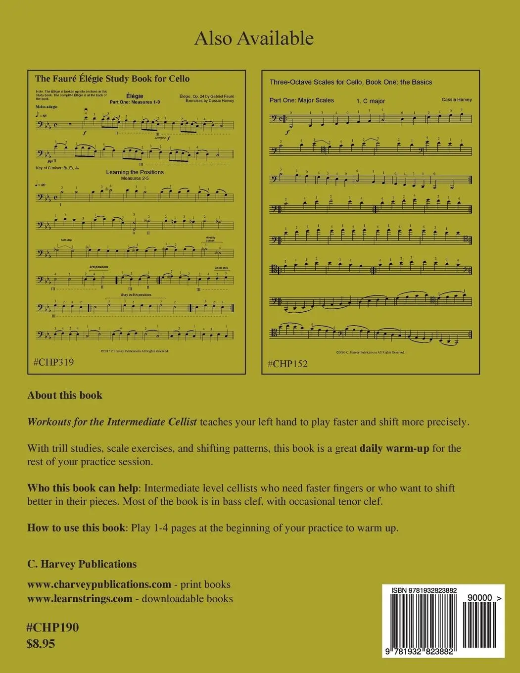 Rückseite: 9781932823882 | Workouts for the Intermediate Cellist | Cassia Harvey | Taschenbuch