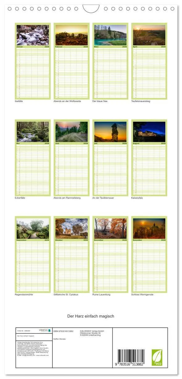 Bild: 9783516513882 | Familienplaner 2026 - Der Harz einfach magisch mit 5 Spalten...