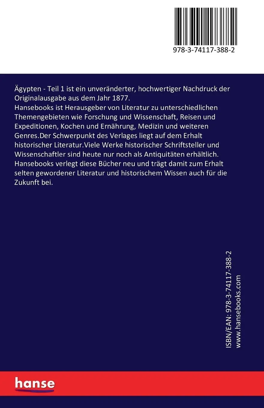 Rückseite: 9783741173882 | Ägypten | Teil 1 | Karl Baedeker | Taschenbuch | 624 S. | Deutsch