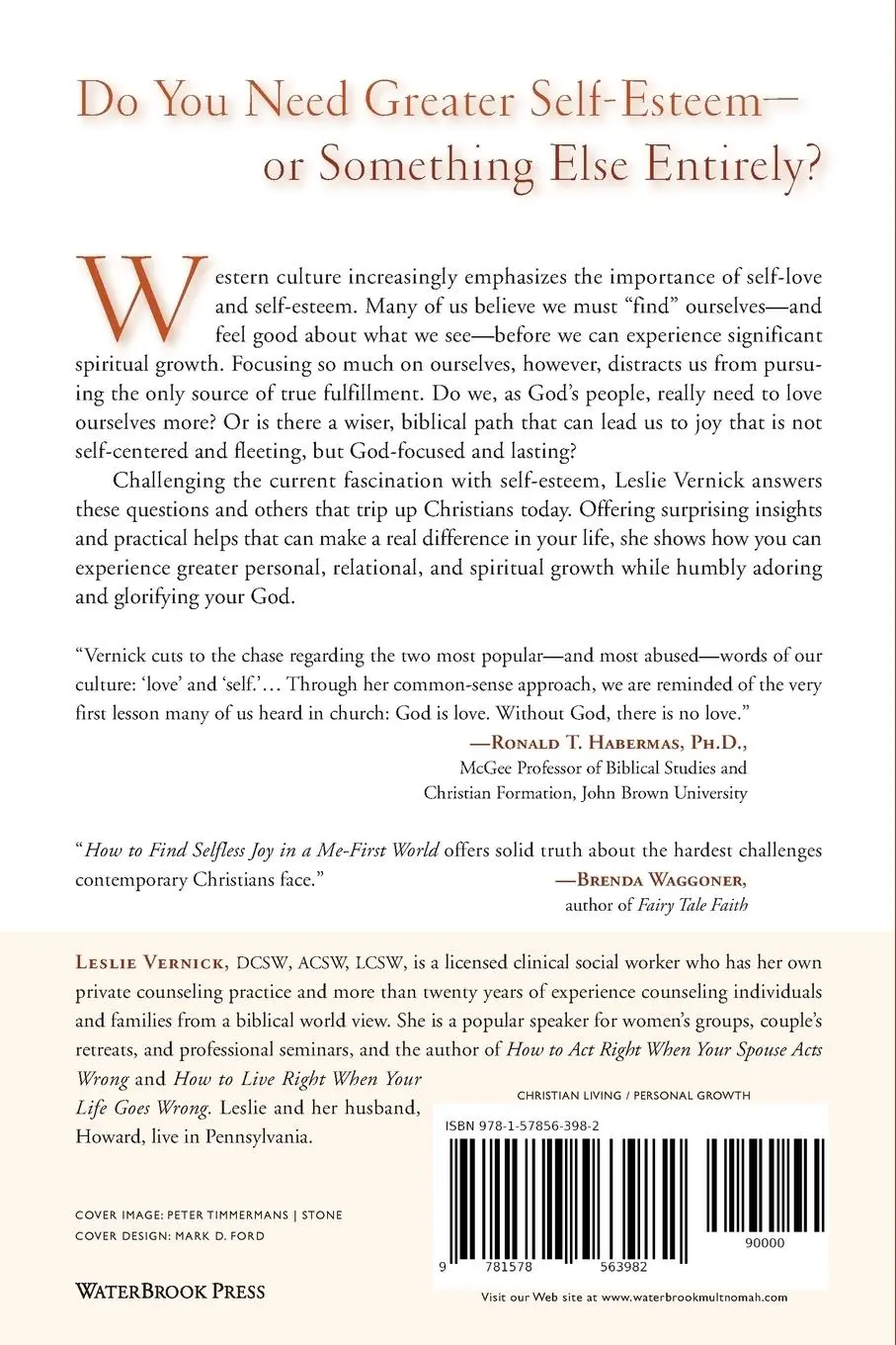 Rückseite: 9781578563982 | How to Find Selfless Joy in a Me-First World | Leslie Vernick | Buch