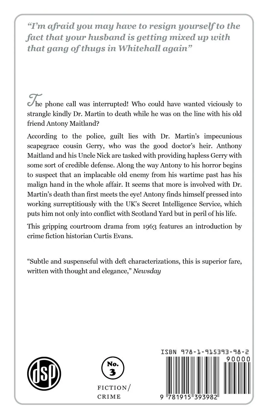 Rückseite: 9781915393982 | The Third Encounter | An Antony Maitland Mystery | Sara Woods | Buch