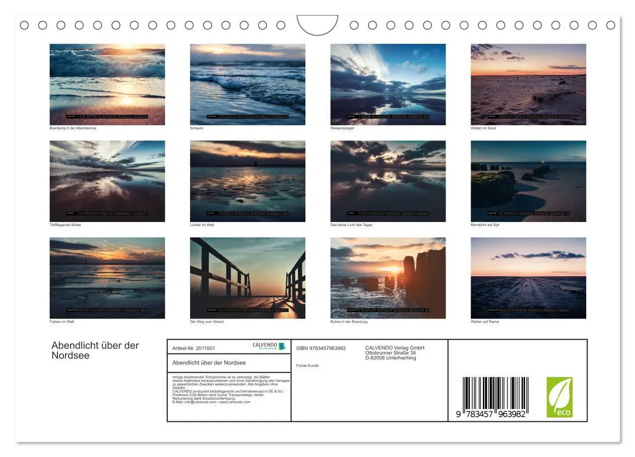 Bild: 9783457963982 | Abendlicht über der Nordsee (Wandkalender 2026 DIN A4 quer),...