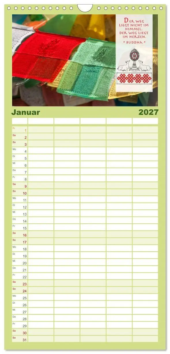 Bild: 9783594343982 | Familienplaner 2027 - BUDDHA im GLÜCK - Weisheiten aus Asien mit 5...