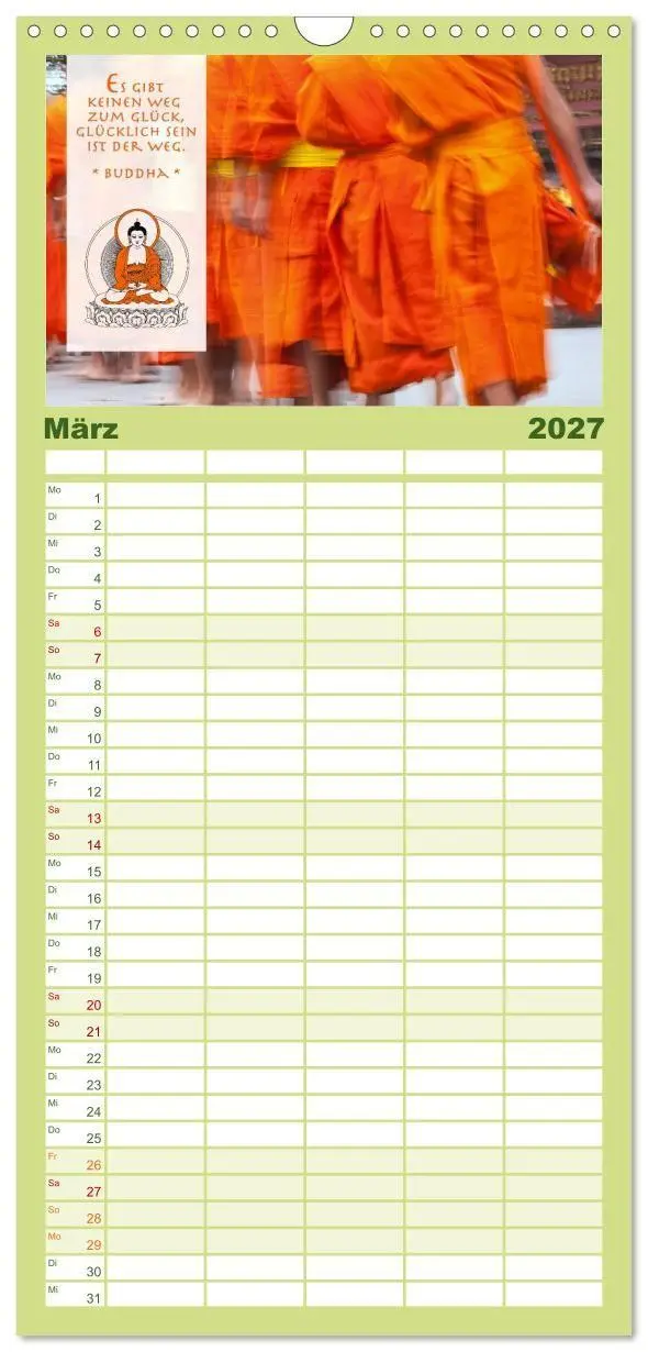 Bild: 9783594343982 | Familienplaner 2027 - BUDDHA im GLÜCK - Weisheiten aus Asien mit 5...