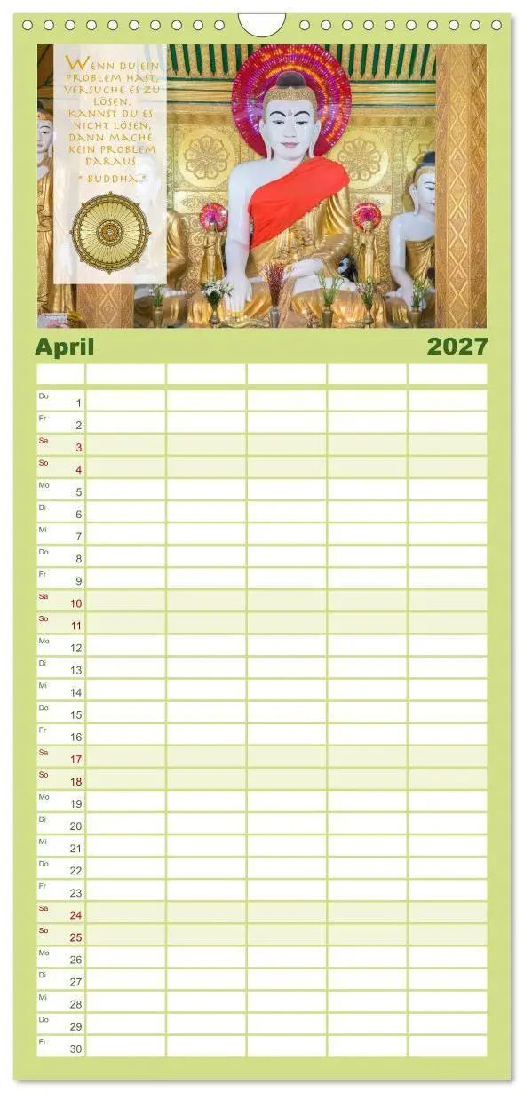 Bild: 9783594343982 | Familienplaner 2027 - BUDDHA im GLÜCK - Weisheiten aus Asien mit 5...