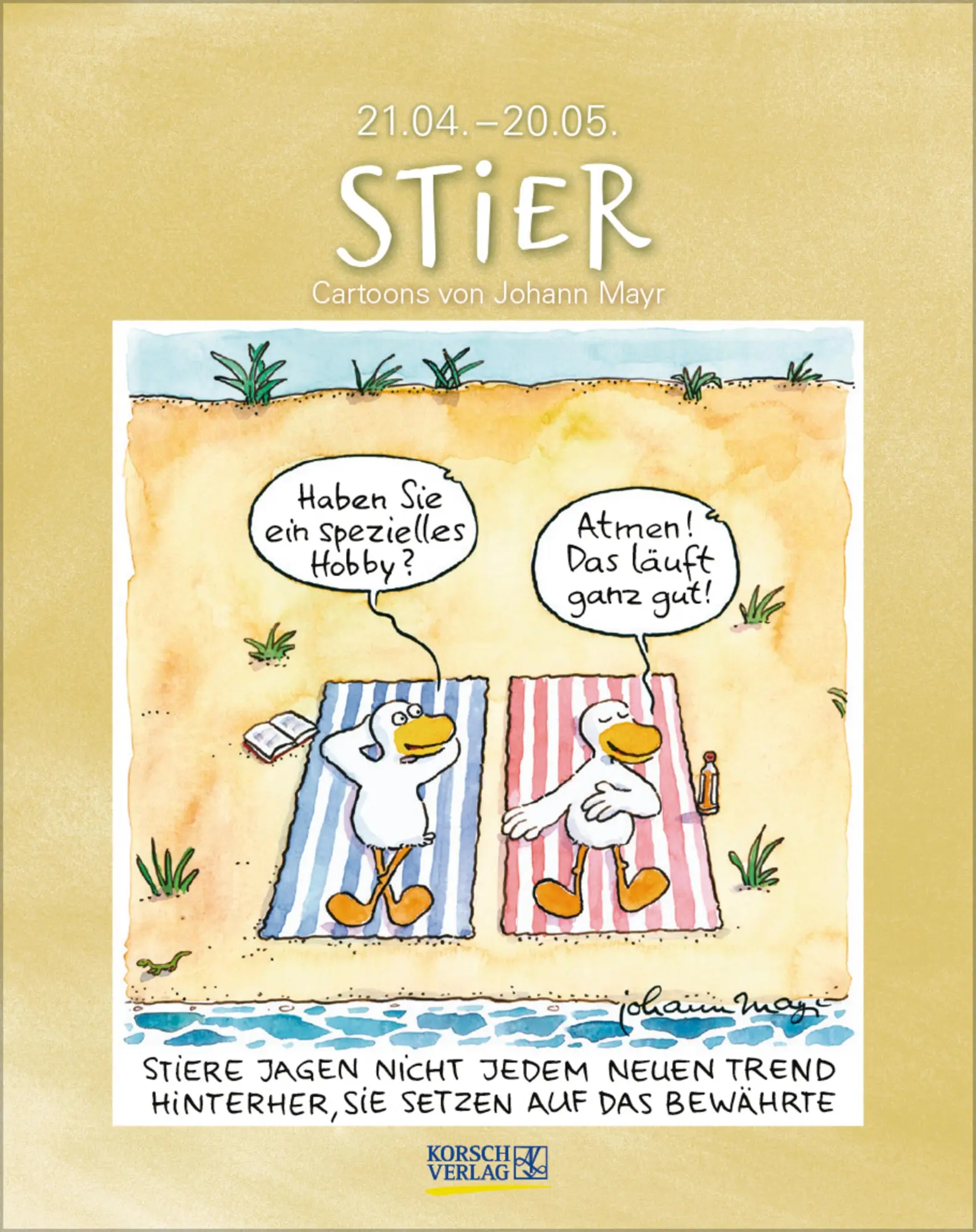 Cover: 9783731883982 | Stier 2026 | Verlag Korsch | Kalender | Spiralbindung | 13 S. | 2026