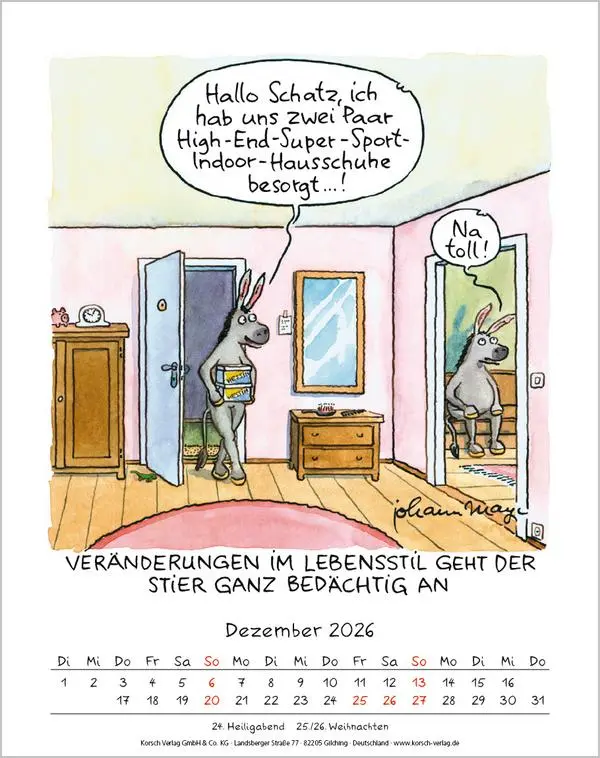 Bild: 9783731883982 | Stier 2026 | Verlag Korsch | Kalender | Spiralbindung | 13 S. | 2026