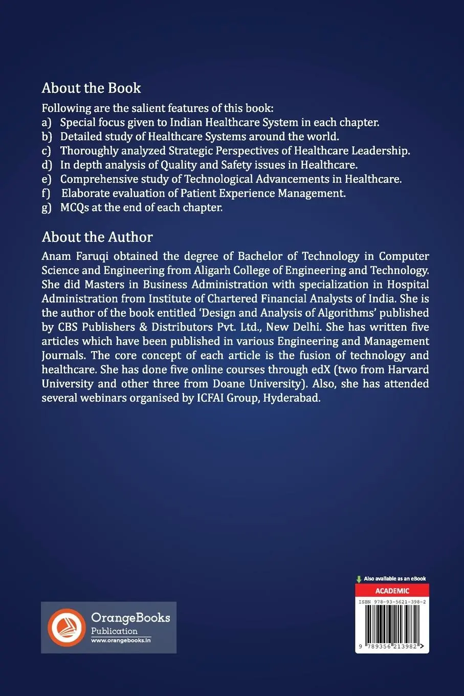 Rückseite: 9789356213982 | Healthcare Management (Second Edition) | Anam Faruqi | Taschenbuch