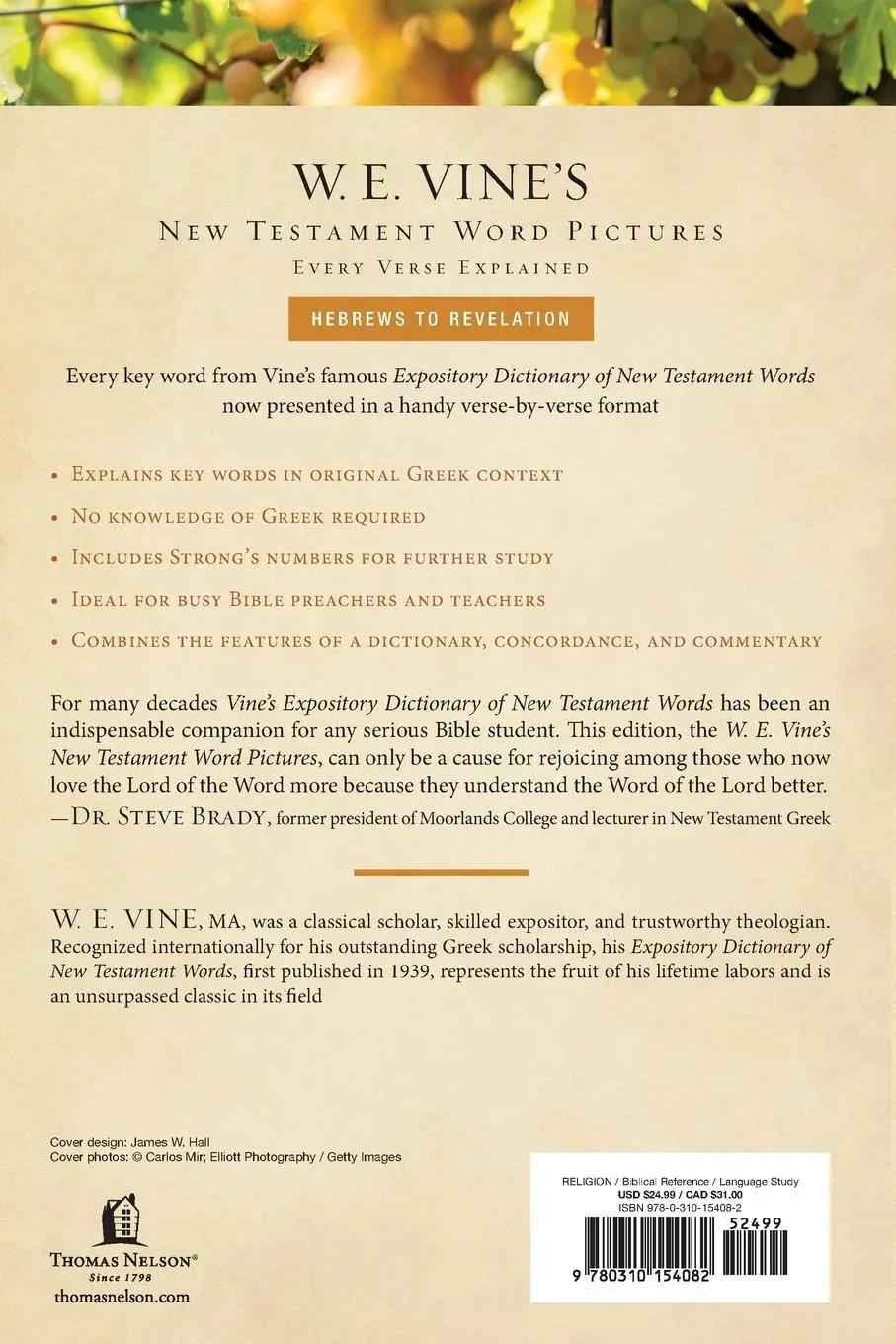Rückseite: 9780310154082 | W. E. Vine's New Testament Word Pictures | W. E. Vine | Taschenbuch